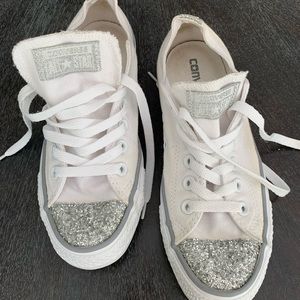 Converse sneakers with glitter toe